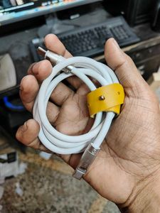White USB Type-C to Type-C Cable with Dual LED Ind