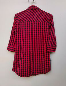 Red &amp; Black Checkered print Shirt