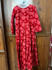 Red Floral Wrap Kurta