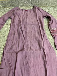 💜 purple Embroidered Kurta