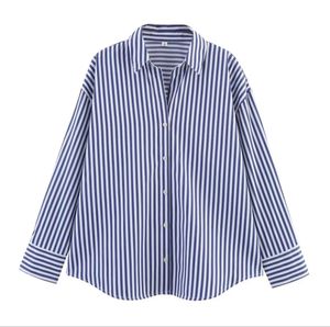 Blue Striped Oversized Shirt