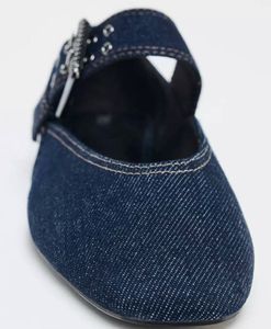 Zara Denim Mary Jane Flats