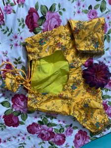 Embroidered Yellow Ethnic Blouse