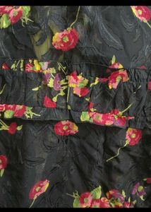 Floral Sheer Blouse+skirt combo