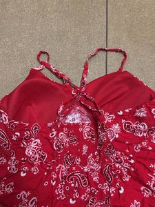 Red Paisley Print padded Camisole Top
