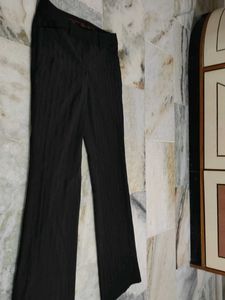 Elegant Striped Black Trousers