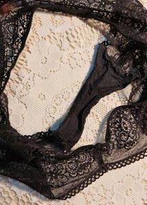 Black Lace Thong Panty