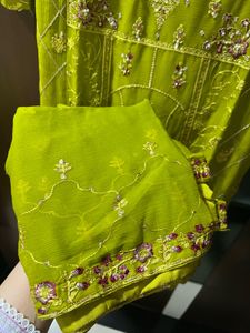 Embellished Lime Green Kurta