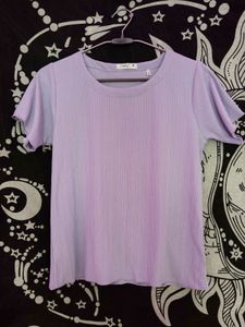 Lavender T-Shirt and lower(waist:26-28)stretchable