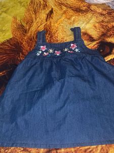 Cute Denim top with Floral Embroidery