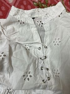 White Eyelet Tunic Top