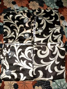 4 seven ft Elegant Damask Print curtains