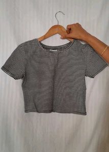 Classic Striped Cropped T-Shirt