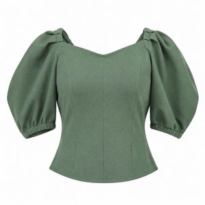 Chic Puff Sleeve Sweetheart Top