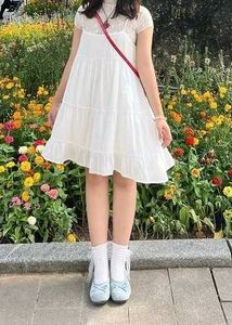 y2k Cute Tiered White Mini Dress