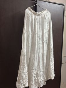 Flowy White Tiered Skirt