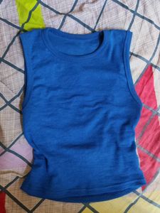 Blue Ribbed Tank Top