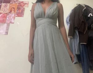 Stylised Back Chiffon Longline Gown
