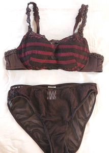 Lace Trimmed Bra and Panty Set