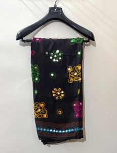 Embroidered Black Dupatta