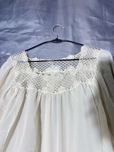 Cream Lace Trimmed top upper