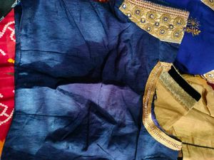 Royal Blue Saree with Gold Embellishments