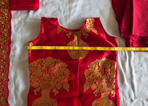 semi stitch Vibrant Red dresss set