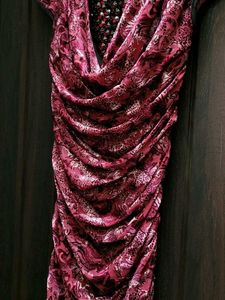 Ruched Print Bodycon Dress