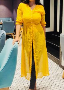 yellow Button-Up Dress worn once