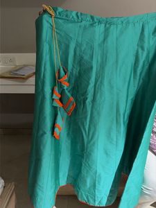 Teal Ethnic Skirt with Embellishments