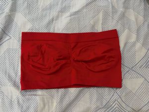 Red Seamless Bandeau Bra