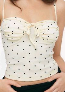 White Polka Dot Cami Top