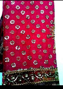 Stunning Embellished Pink Saree