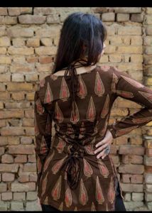 Stylish Brown Kurta with Leaf Print