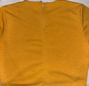 mustard yellow crop top for women (Size-L)