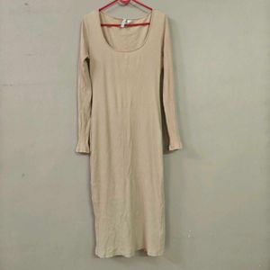 h&amp;m Ribbed Knit Long Sleeve Maxi Dress