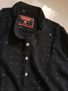 Men's Black Sequin Kurta