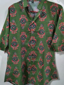 Green Ethnic Printed Kurta