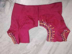 Pink Embellished Readymade Saree Blouse