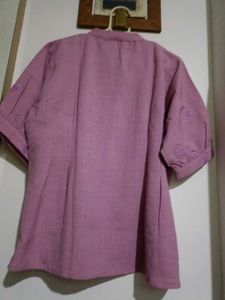 Embroidered Pink Kurta Top