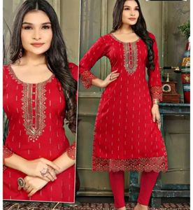 Elegant Red Embroidered Kurta Set