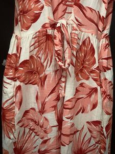 Tropical Print Button-Up Dress