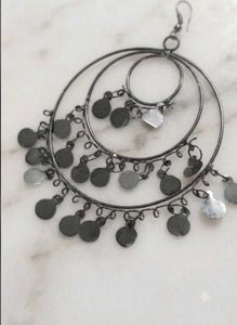 Boho Hoop Earrings with Coin Charms