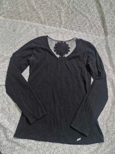 Black Lace Back Top