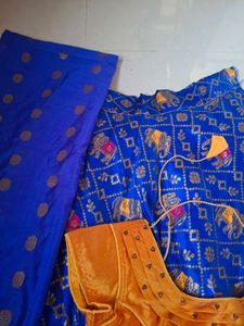 Blue Elephant Print Lehenga Choli