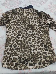 Leopard Print satin shirt