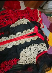 Red and Black Ethnic Gown