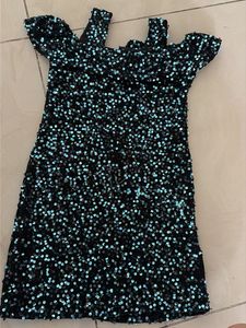 Sparkly Sequin Cold Shoulder Dress 4-6 year