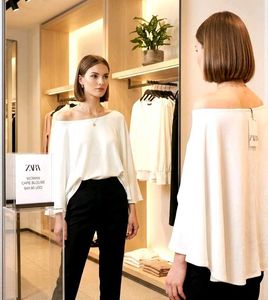 ZARA Chic White Flowy Top