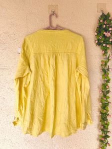 Bright Yellow Button-Up Tunic Top